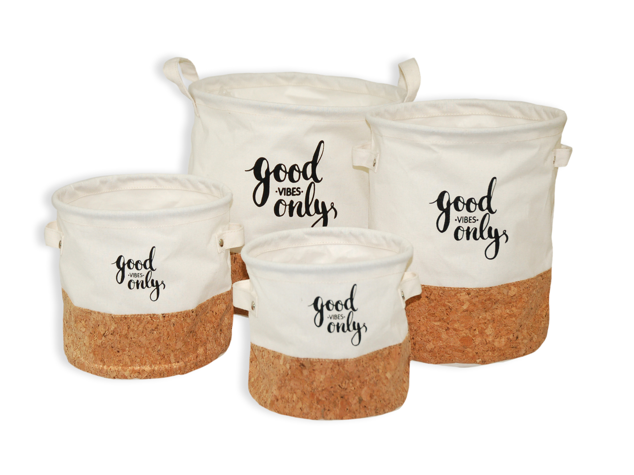 SET 4 STORAGE ROUND BOXES CORK BASE GOO cod. 3900098