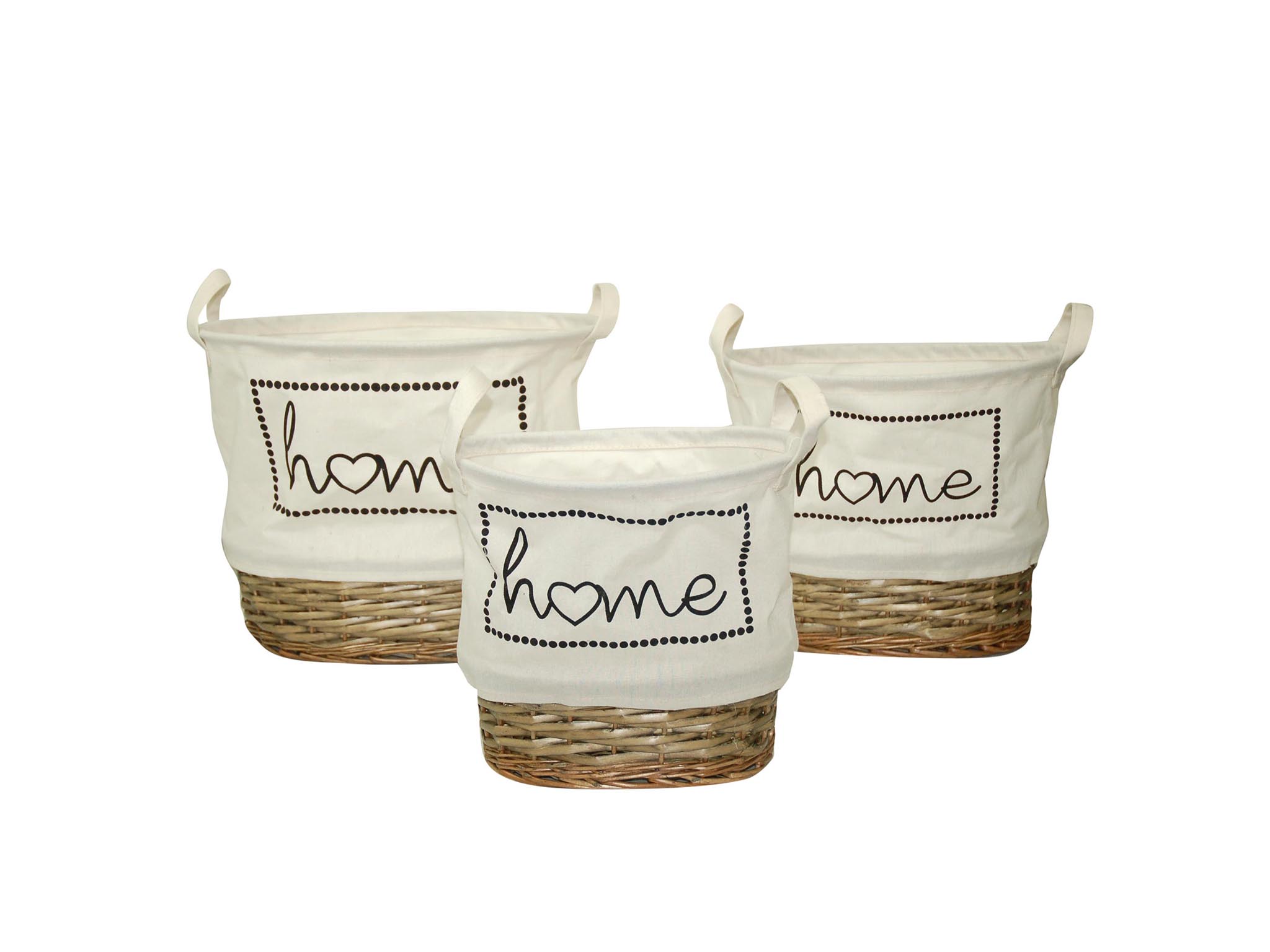 SET 3 OVAL WHITE HAMPERS HOME cod. 3900132
