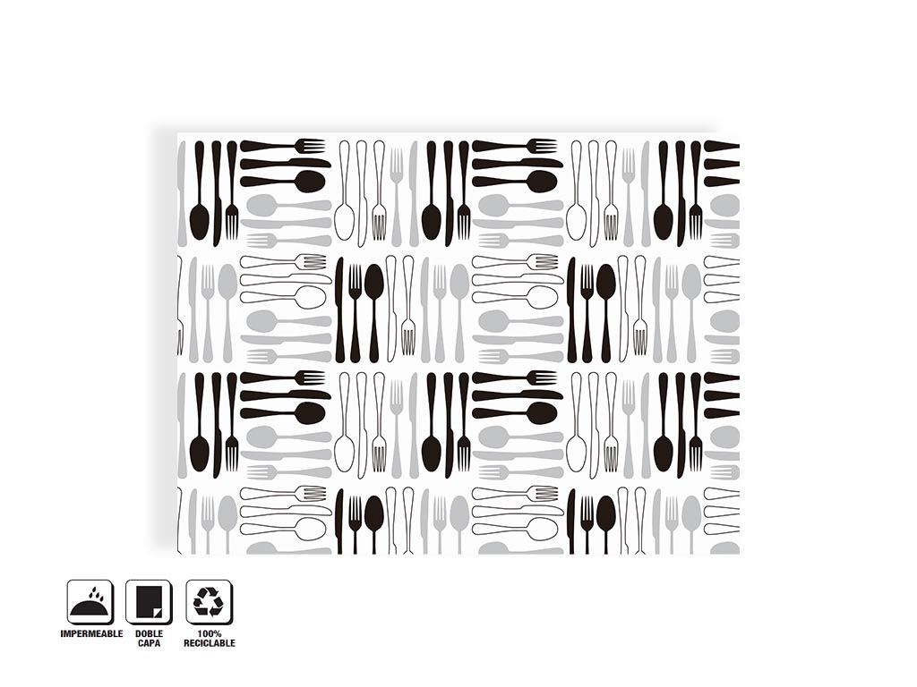 TABLECLOTH 132X178 CUTLERY cod. 5400089