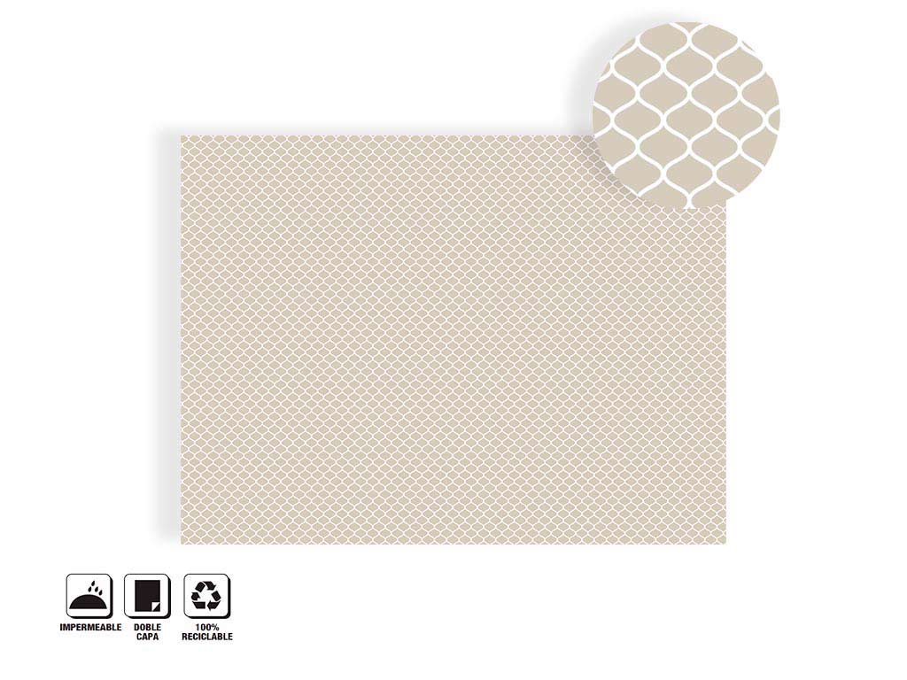 TABLECLOTH 152X240 BORDER BEIGE cod. 5400098