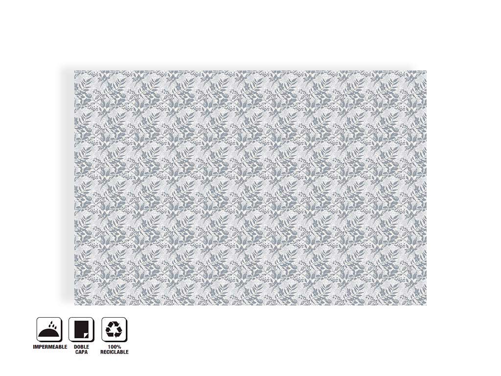TOALHA MESA 132X178 FOLHAS CINZA cod. 5400101