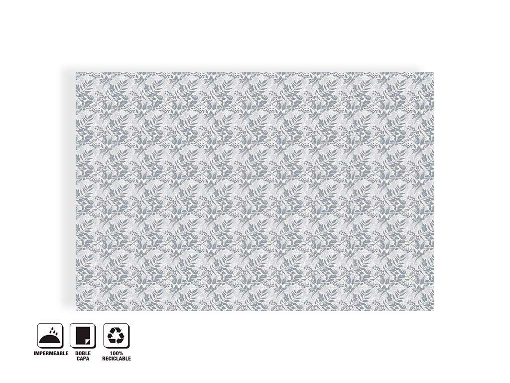 MANTEL 132X178  HOJAS GRIS cod. 5400101