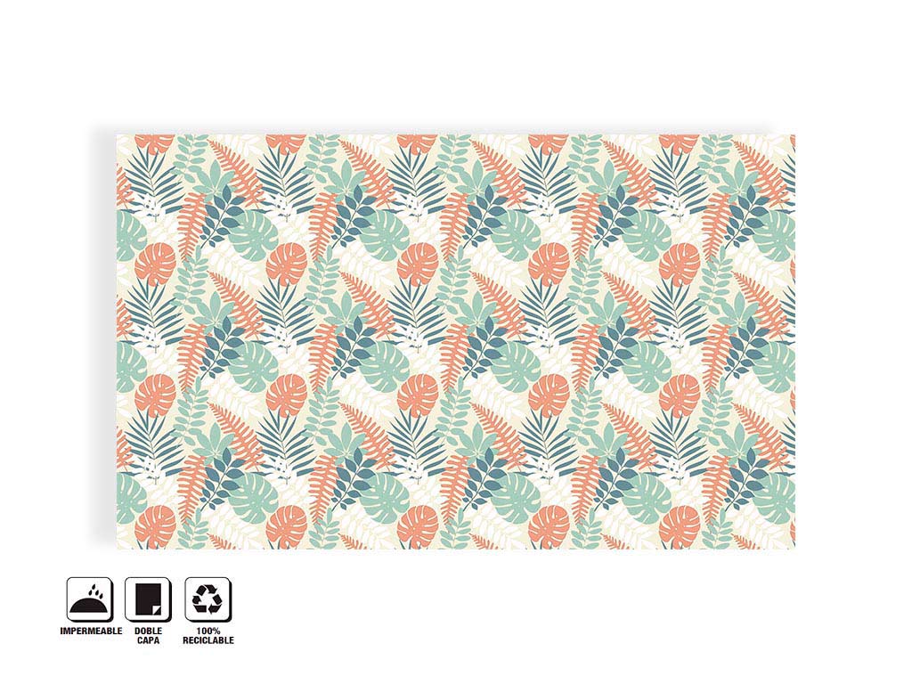 TOALHA MESA 132X178 FOLHAS CORES cod. 5400103