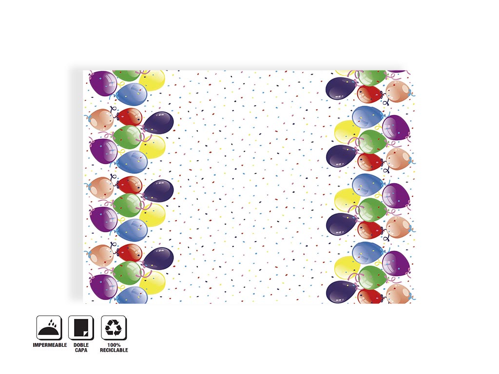 MANTEL 132X178 GLOBOS COLORES cod. 5400111