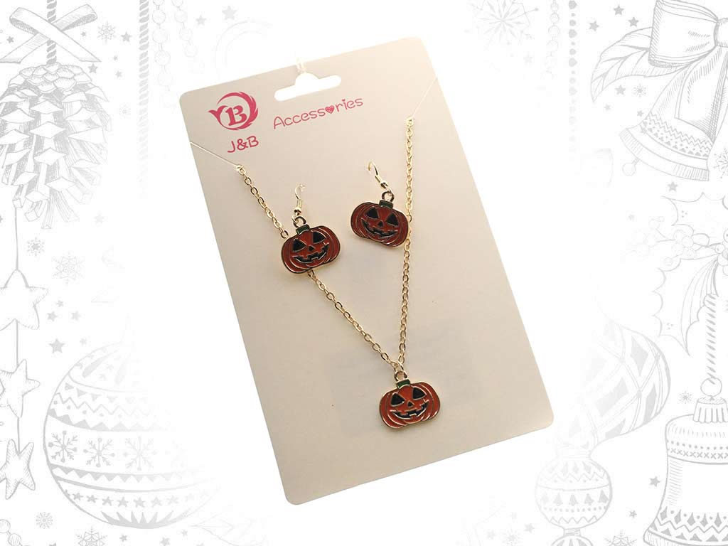 COLGANTE+PENDIENTES CALABAZAS HALLOWEEN cod. 5500313