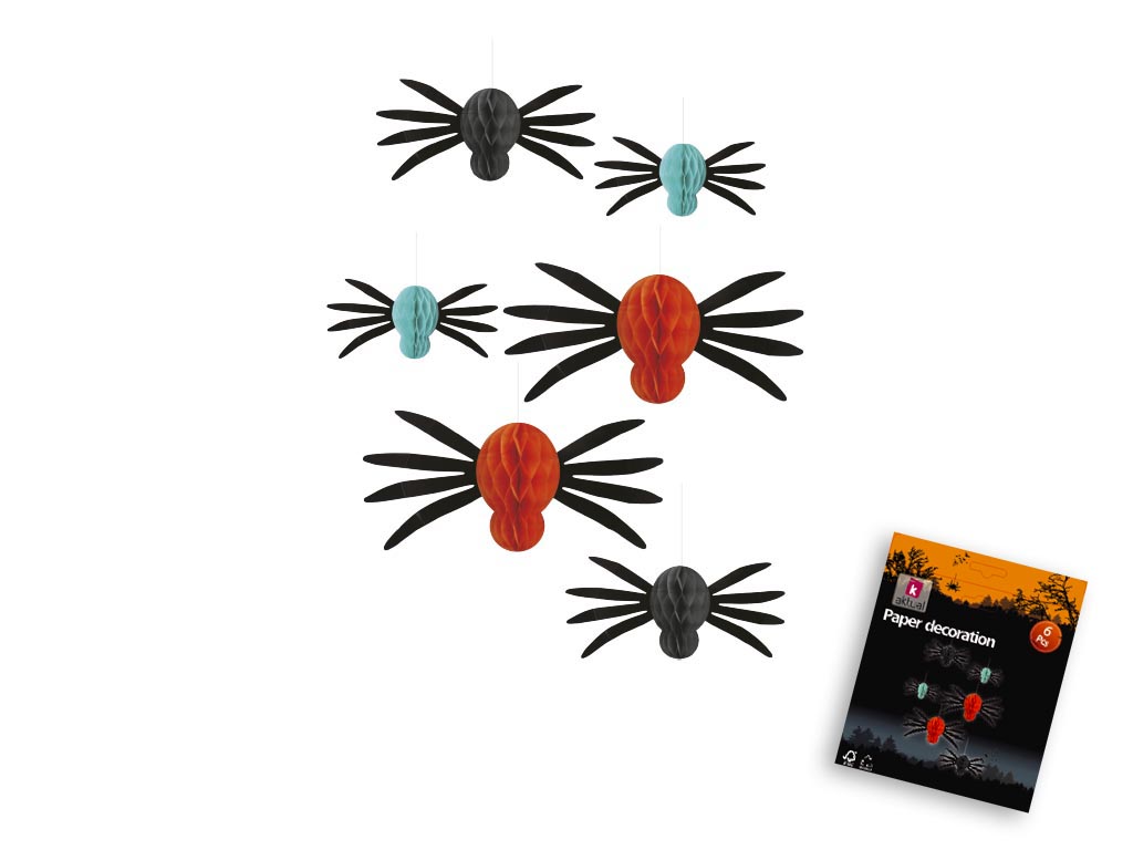 6 SET SPIDERS HALLOWEEN DECORATION cod. 5500343