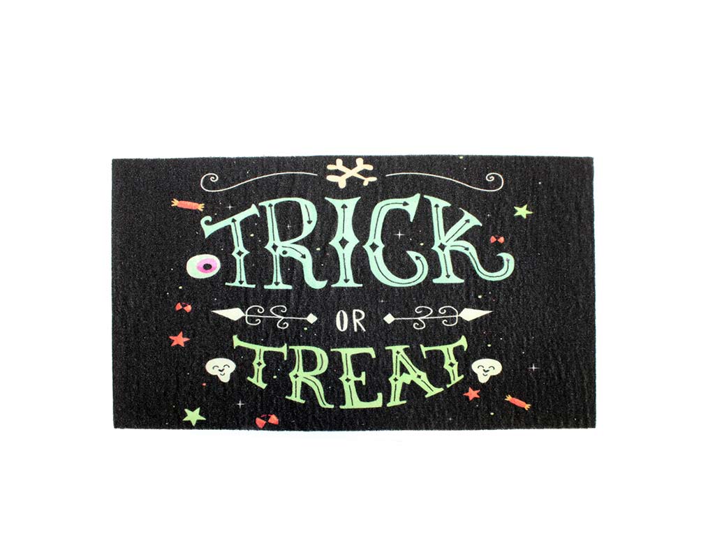 FELPUDO TRUCO O TRATO HALLOWEEN NEGRO cod. 5500425