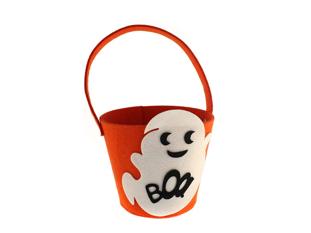 CESTA LARANJA HALLOWEEN FANTASMA BOO cod. 5500619