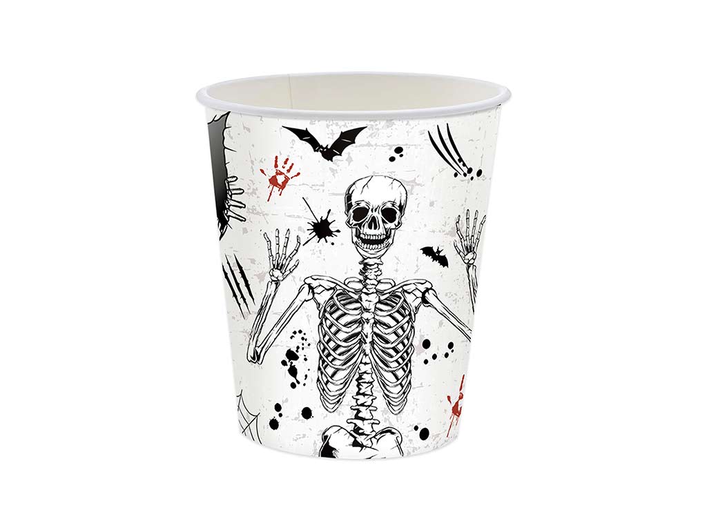 PACK 10 COPOS ESQUELETO HALLOWEEN cod. 5500691