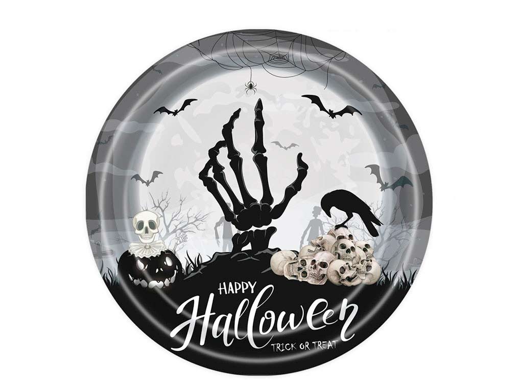 PACK 10 PRATOS ESQUELETO HALLOWEEN cod. 5500695