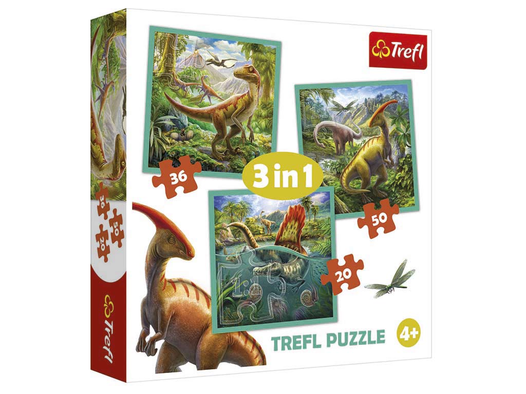3 IN 1 PUZZLE DINOSAURS cod. 8000211