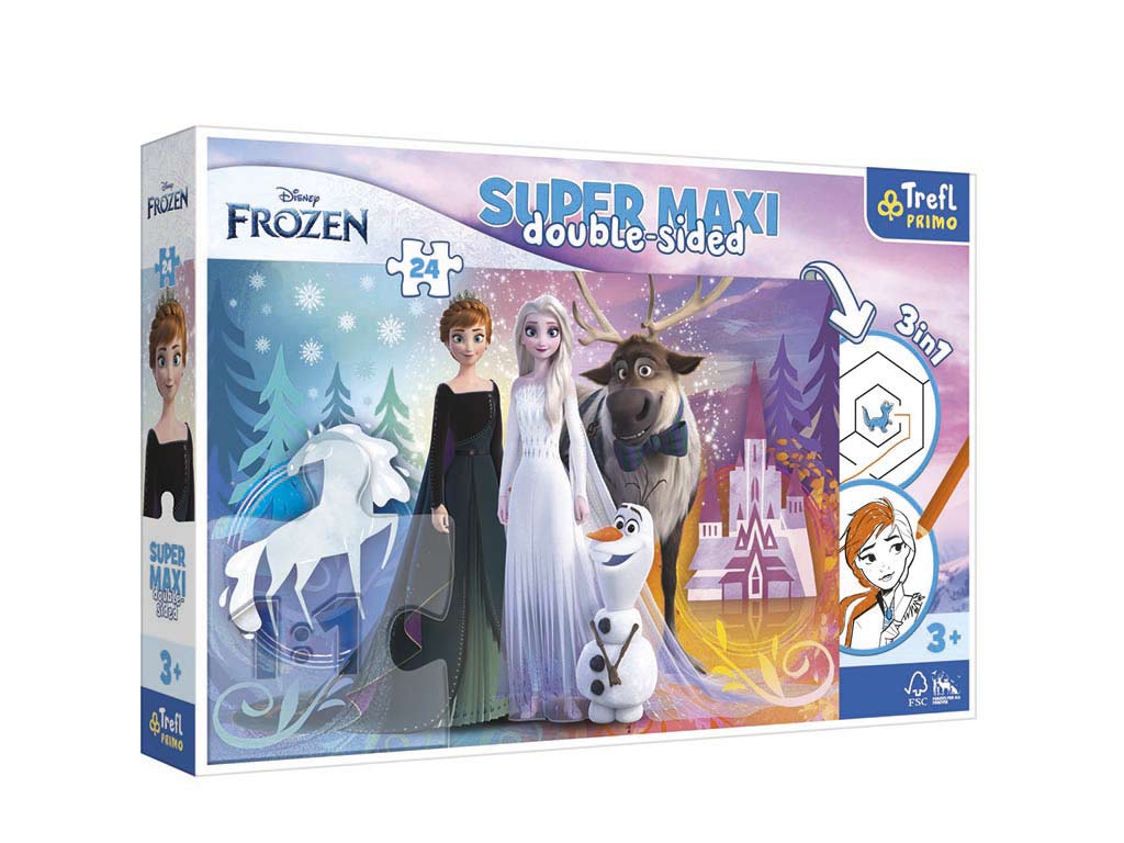 24 PCS. SUPER MAXI PUZZLE DOBLE FROZEN cod. 8000221