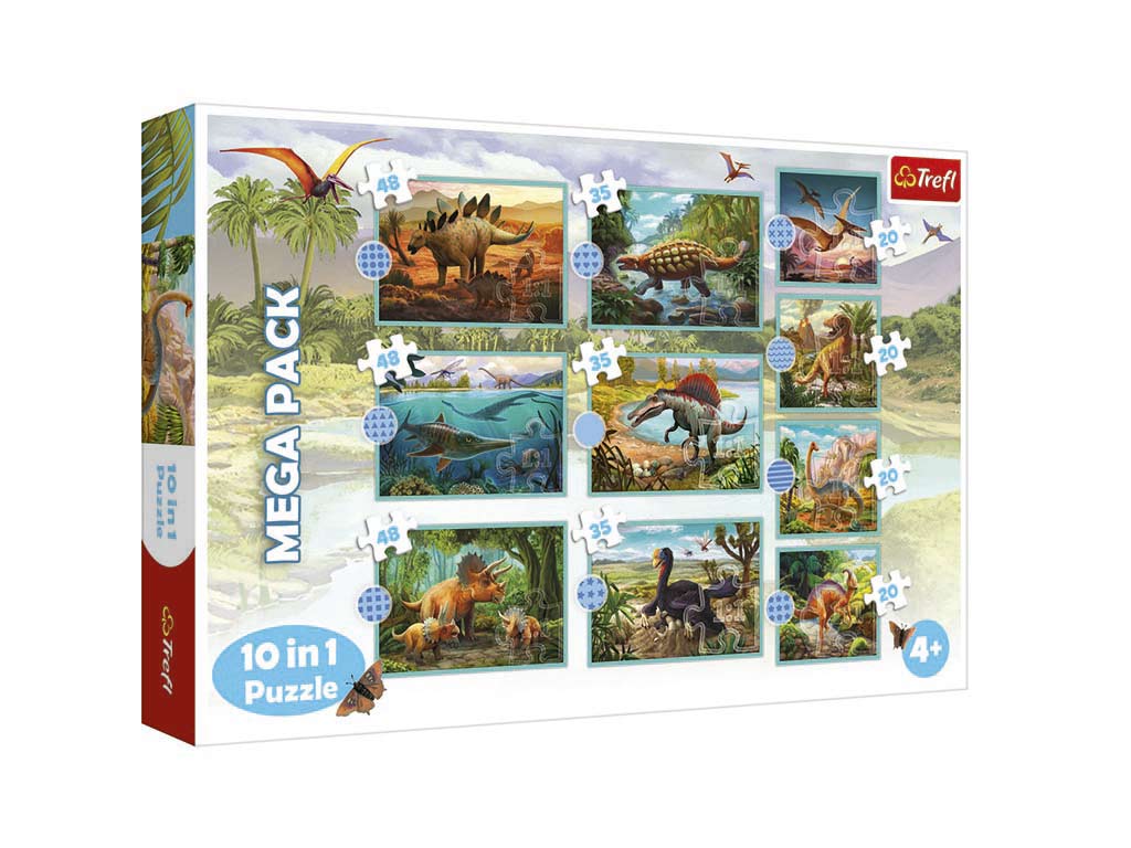 MEGA PACK PUZZLE 10 IN 1 DINOSAURI cod. 8000240