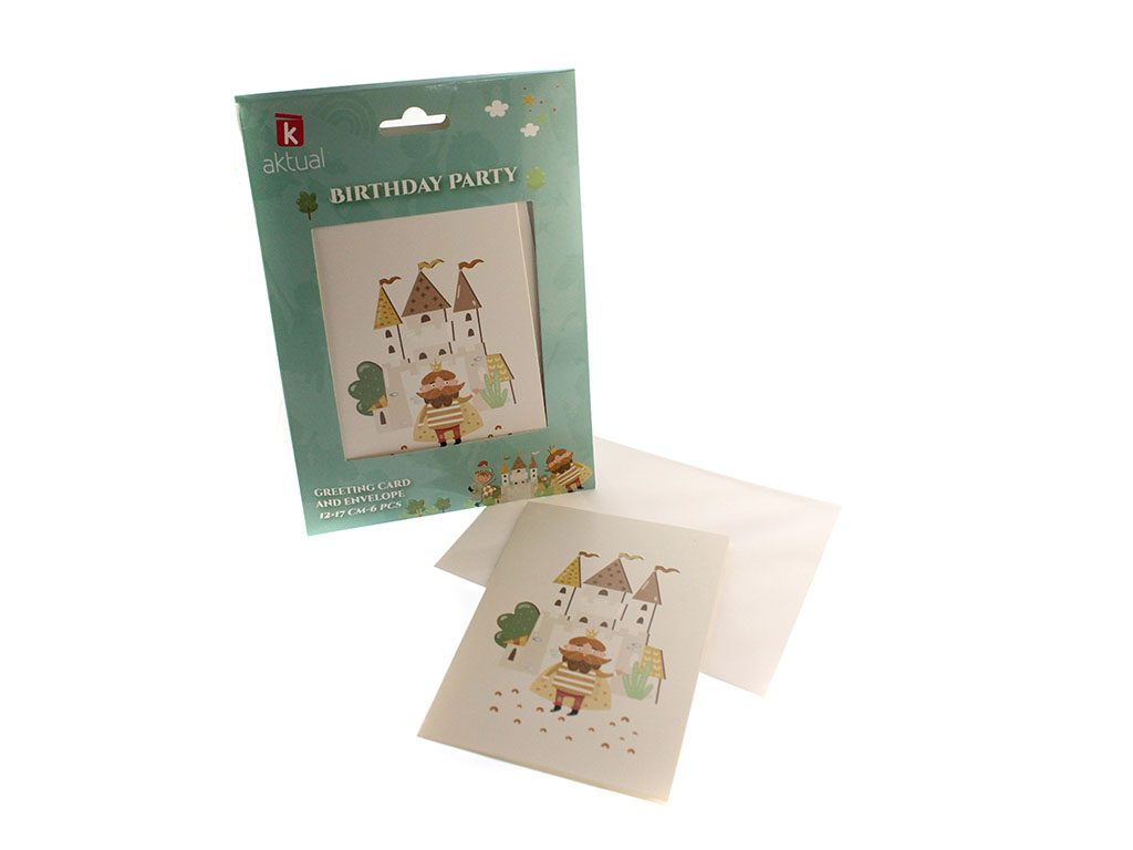 6 PCS. TARJETA+SOBRE KING cod. 8000263