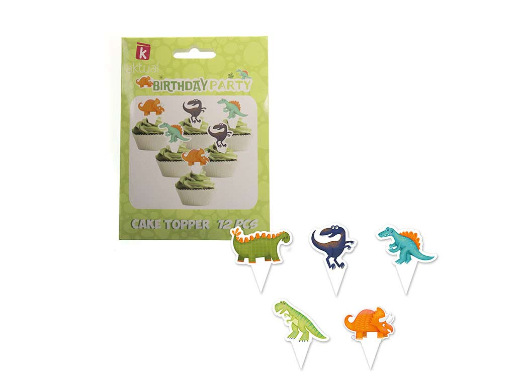 12 PCS. DECORACION PASTEL DINOSAURIO cod. 8000268