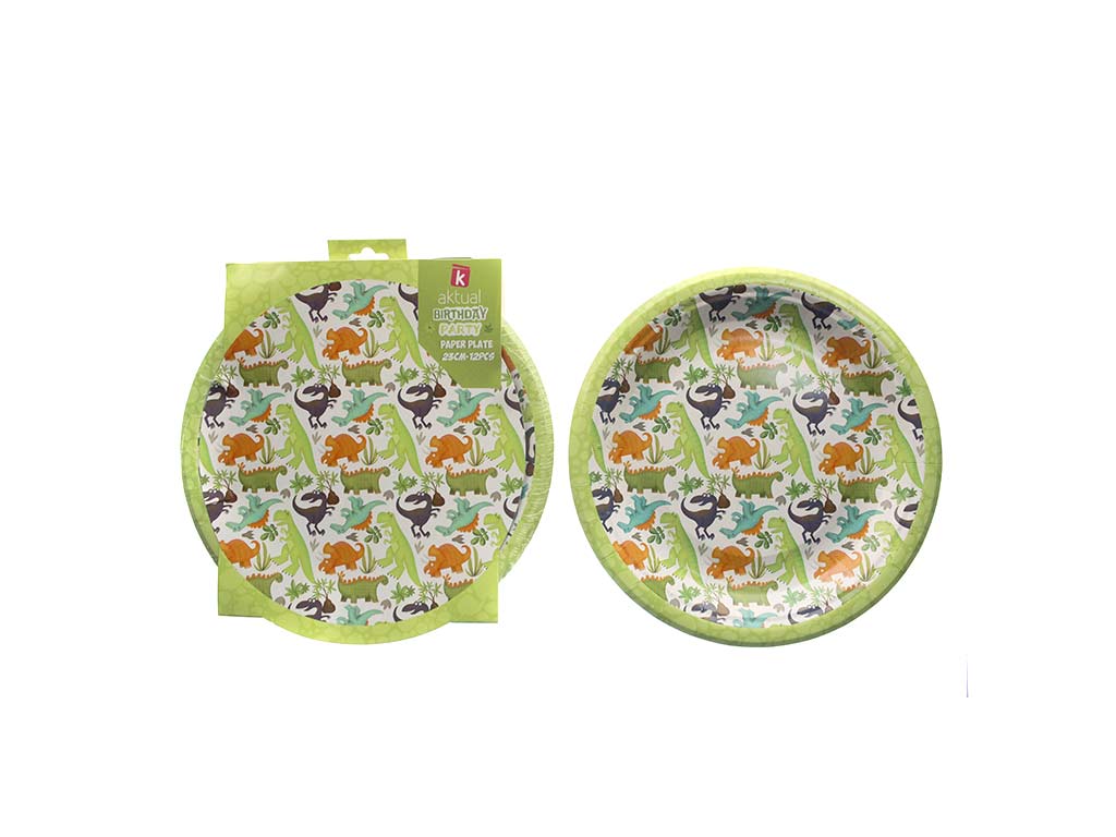 PACK 12 PLATOS 23CM. DINOSAURIO cod. 8000269