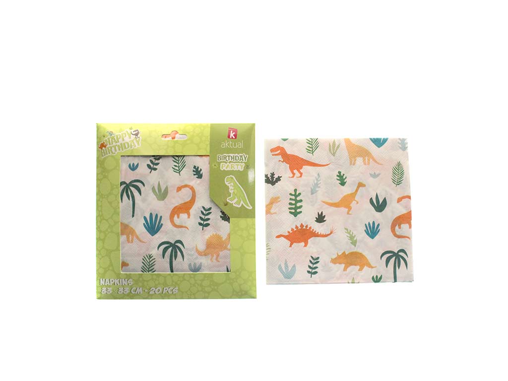 PACK 20 SERVILLETAS DINOSAURIO cod. 8000271