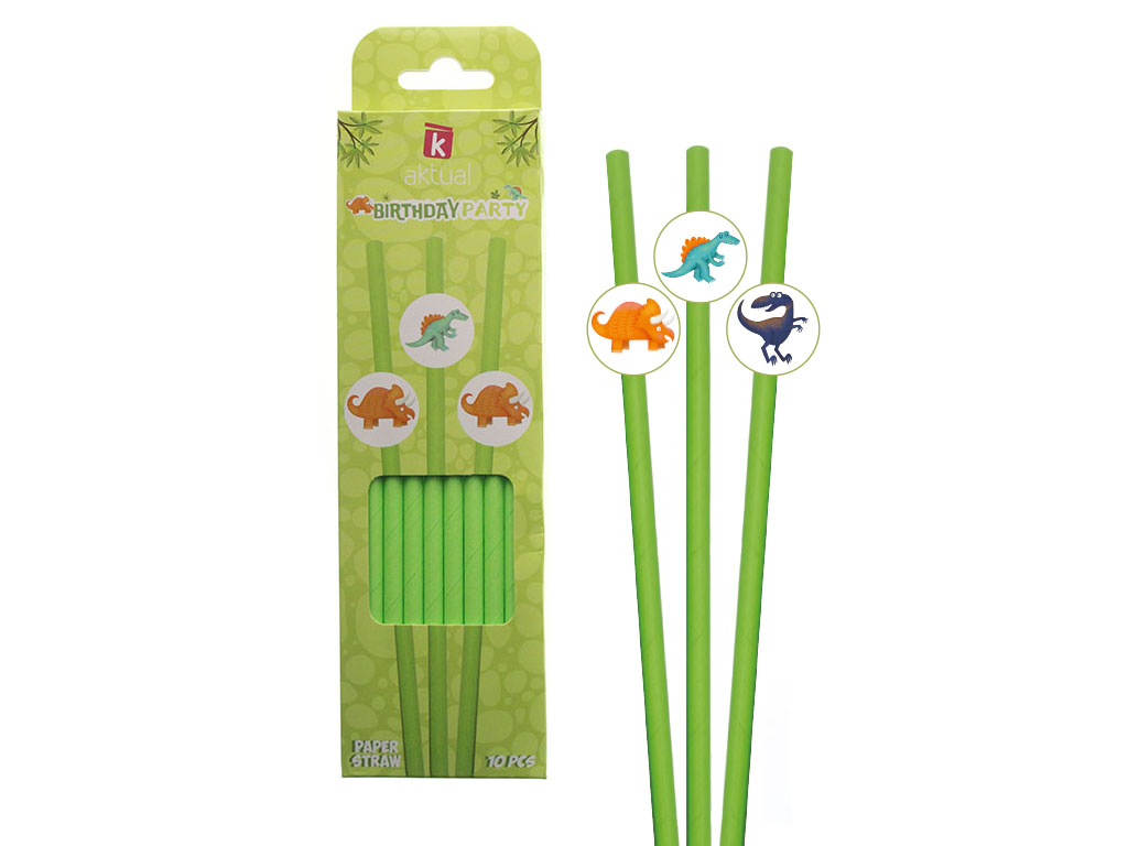 PACK 10 PAJITAS DINOSAURIO cod. 8000273