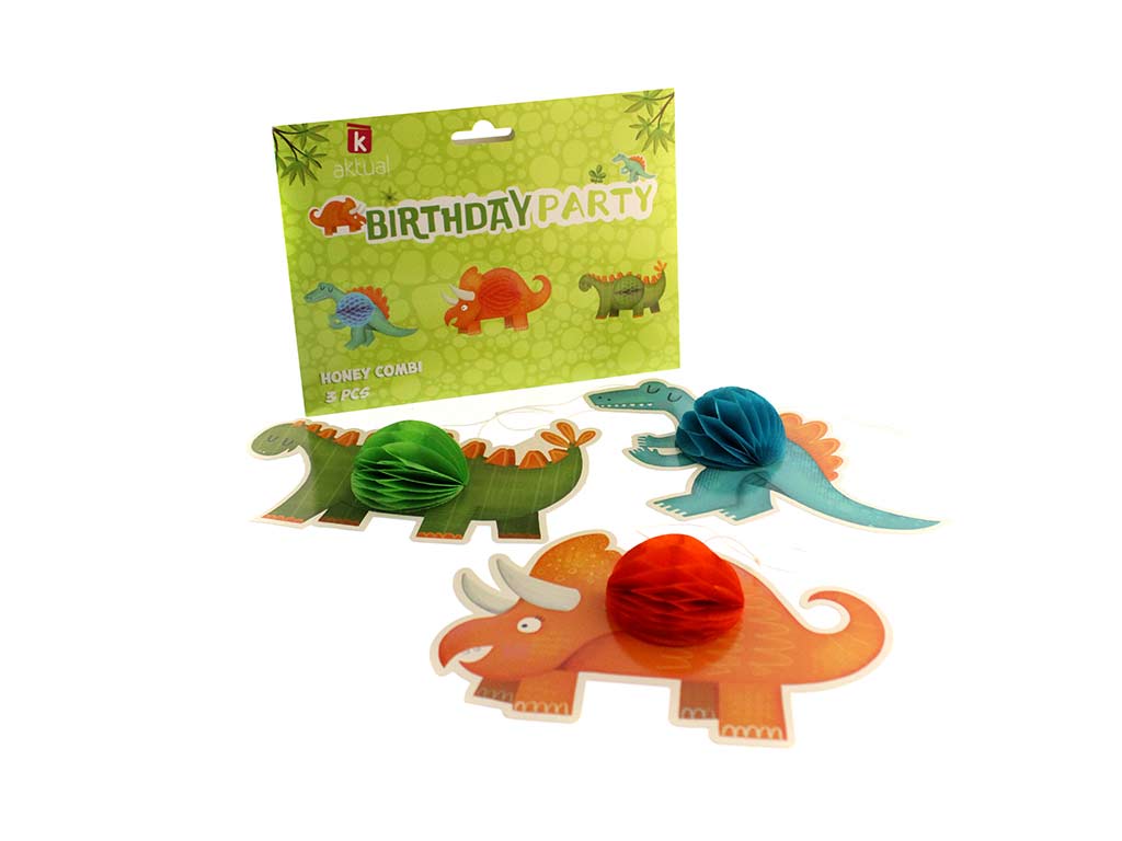 3 PCS. DECORACION MESA DINOSAURIO cod. 8000276