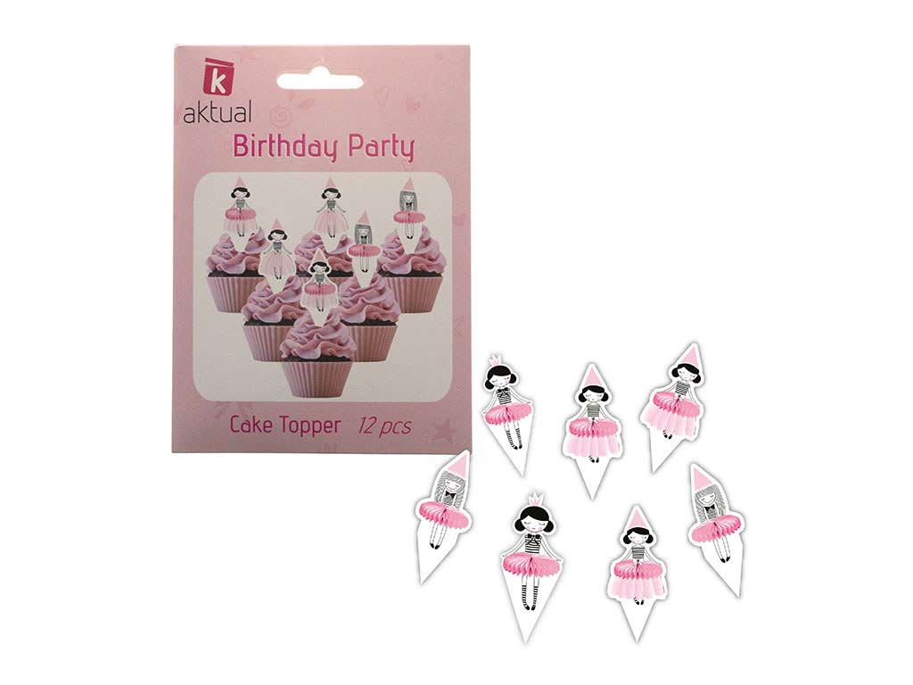 12 PCS.DECORACION PASTEL PRINCESS cod. 8000285