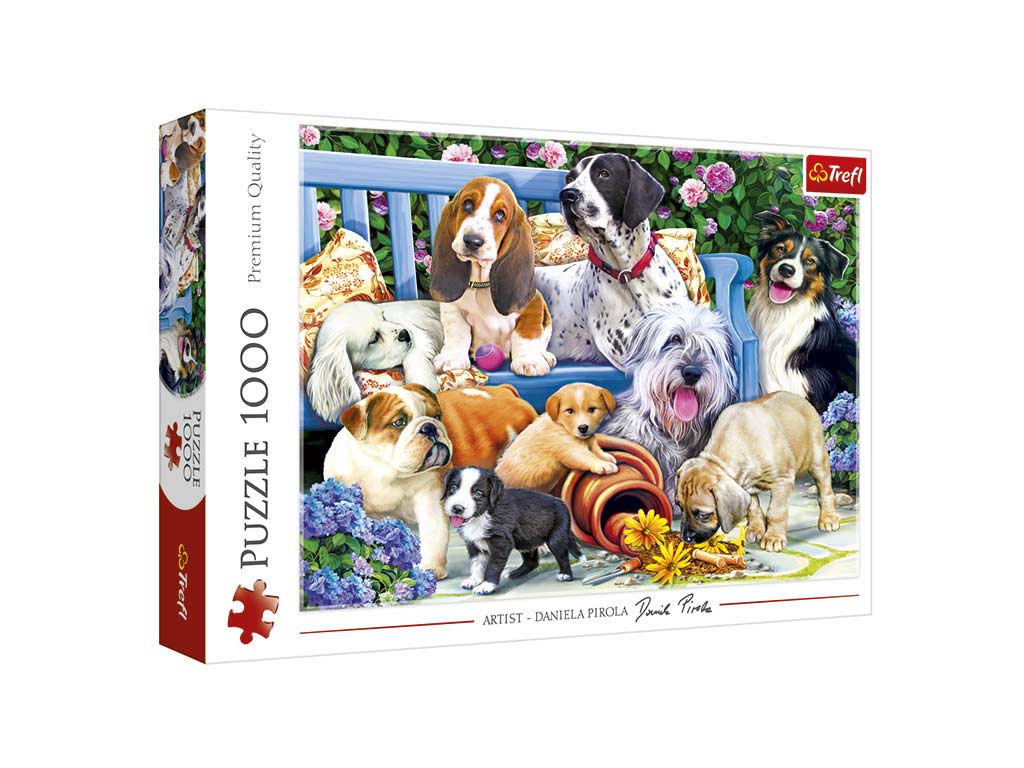 R.10556-PUZLE 1000 PZS. PERROS EN JARDIN cod. 8000379