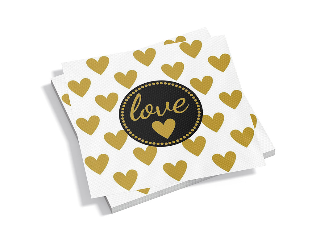 SERVILLETA LOVE DORADA cod. 8000427