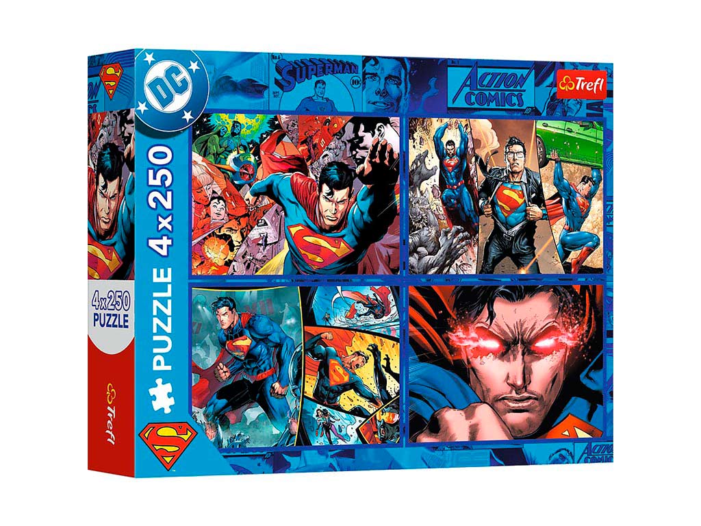 R.13340 PUZLE 4X250 PZS.THE COURAGE OF SUPERMAN cod. 8000548