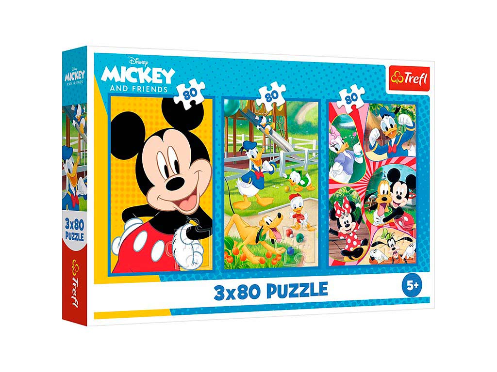 R.34887 PUZLE 3X80 PZS.THE MICKEY MOUSE TEAM cod. 8000571