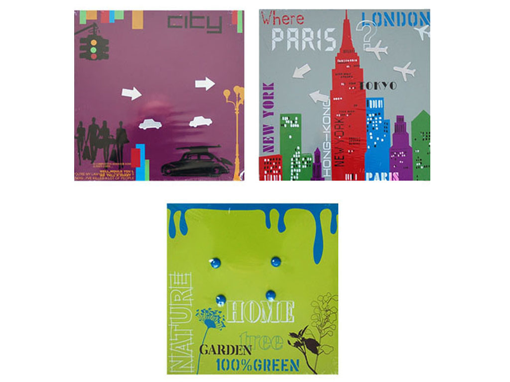 PIZARRA METAL-MEMO CIUDADES 35X35 cod. 9000442