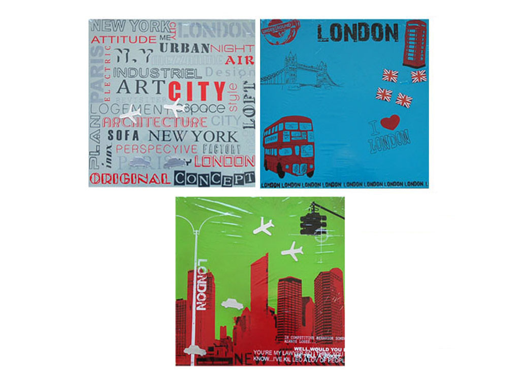 PIZARRA METAL-MEMO CIUDADES 35X35 cod. 9000443