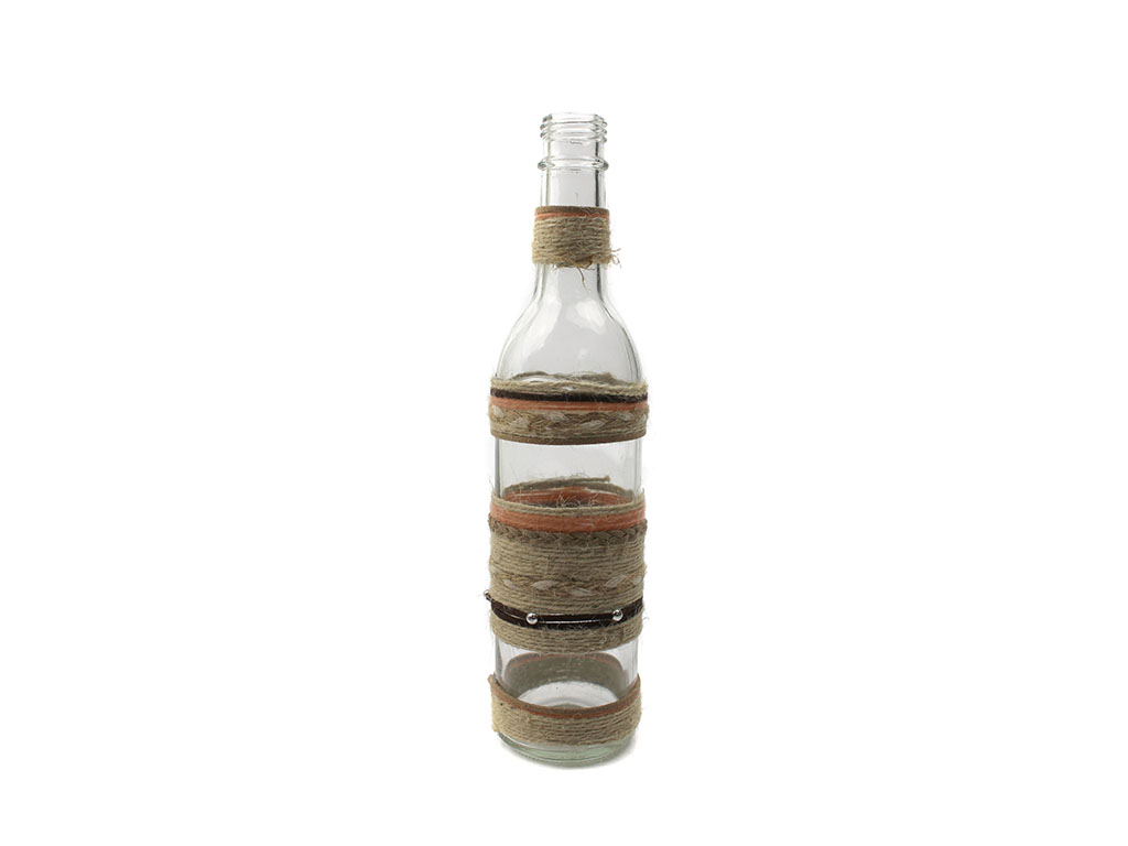 GLASS TRANSP. BOTTLE W/DECORATION cod. 9000580