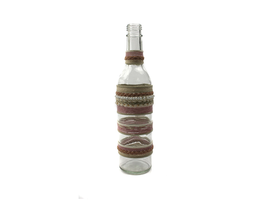 GLASS TRANSP. BOTTLE W/DECORATION cod. 9000583