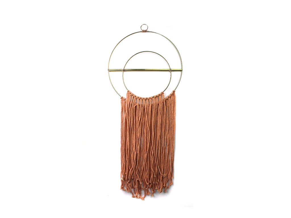 ROUND METAL HANGER W/DECORATION BROWN cod. 9000609