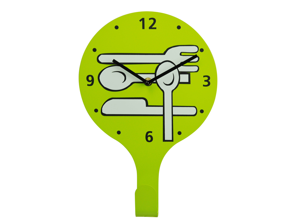 RELOJ COCINA VERDE COLGADOR PAÑOS cod. 9100242