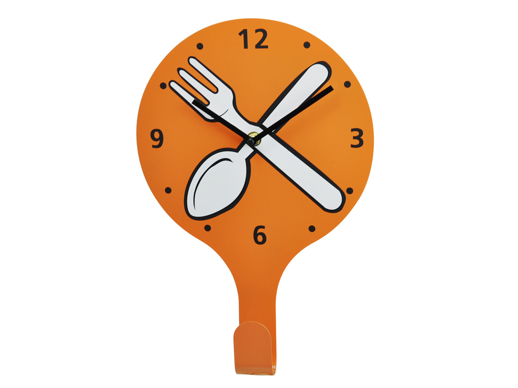 RELOJ COCINA NARANJA COLGADOR PAÑOS cod. 9100243