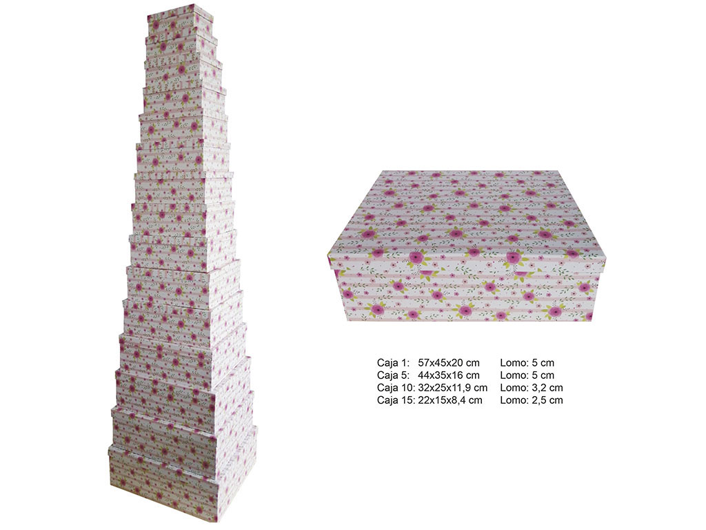 15 BOXES SET PINK FLOWERS cod. 9200990