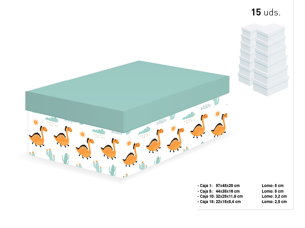 SET 15 CAIXAS RETANGULARES INFANTIL cod. 9201029