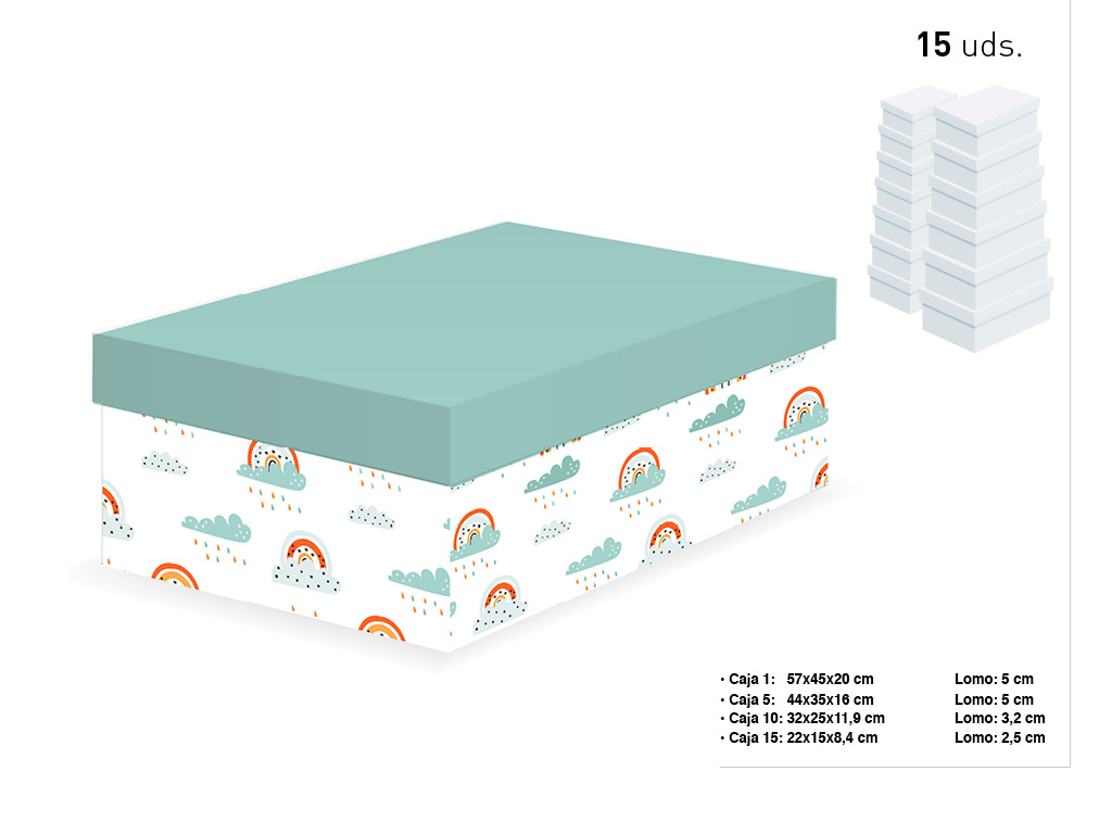 SET 15 CAIXAS RETANGULARES INFANTIL cod. 9201030