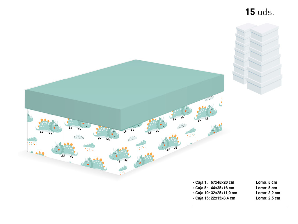 SET 15 CAIXAS RETANGULARES INFANTIL cod. 9201031