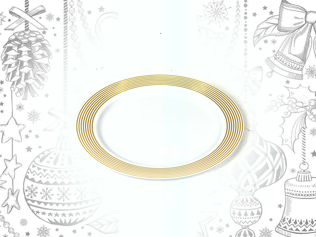 GOLDEN STRIPES 6 PLASTIC PLATES SET cod. 9301041