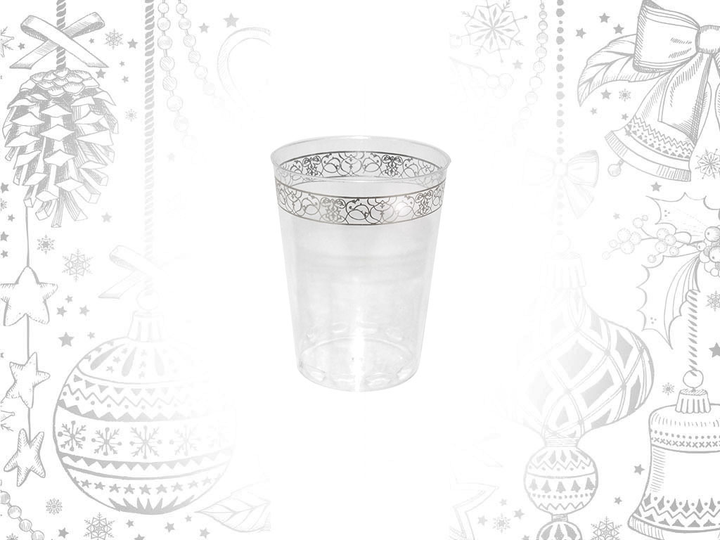 SILVER 6 PLASTIC GLASSES SET cod. 9301062