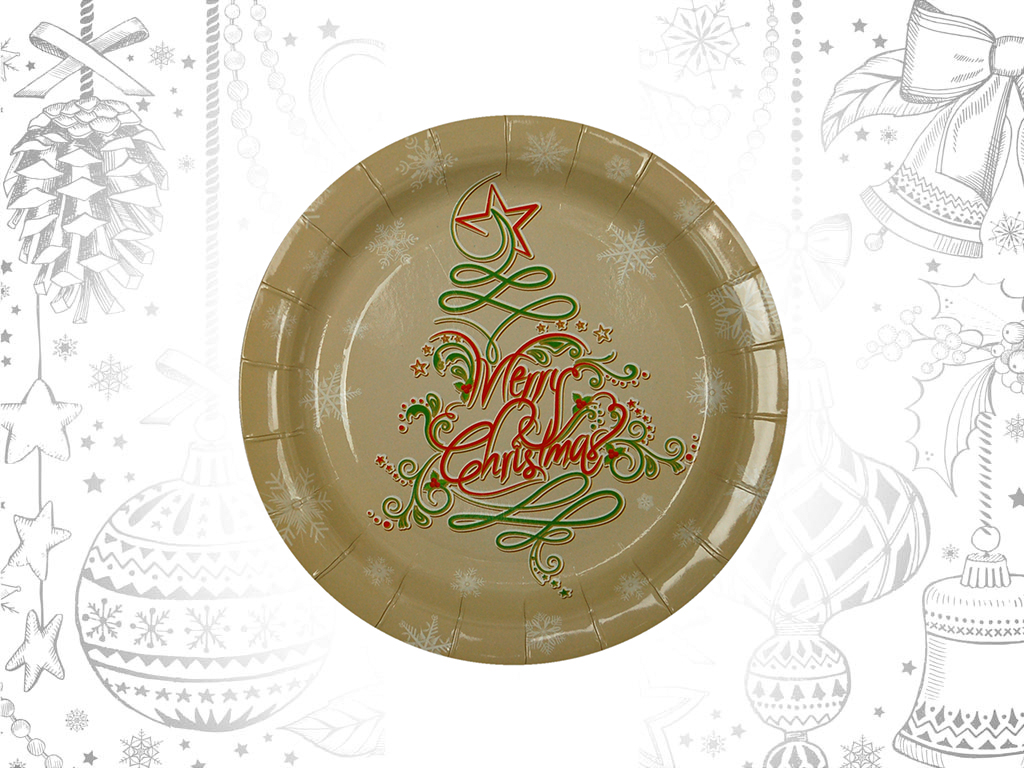 CHRISTMAS PLATES 6 PCS. PACK cod. 9302255