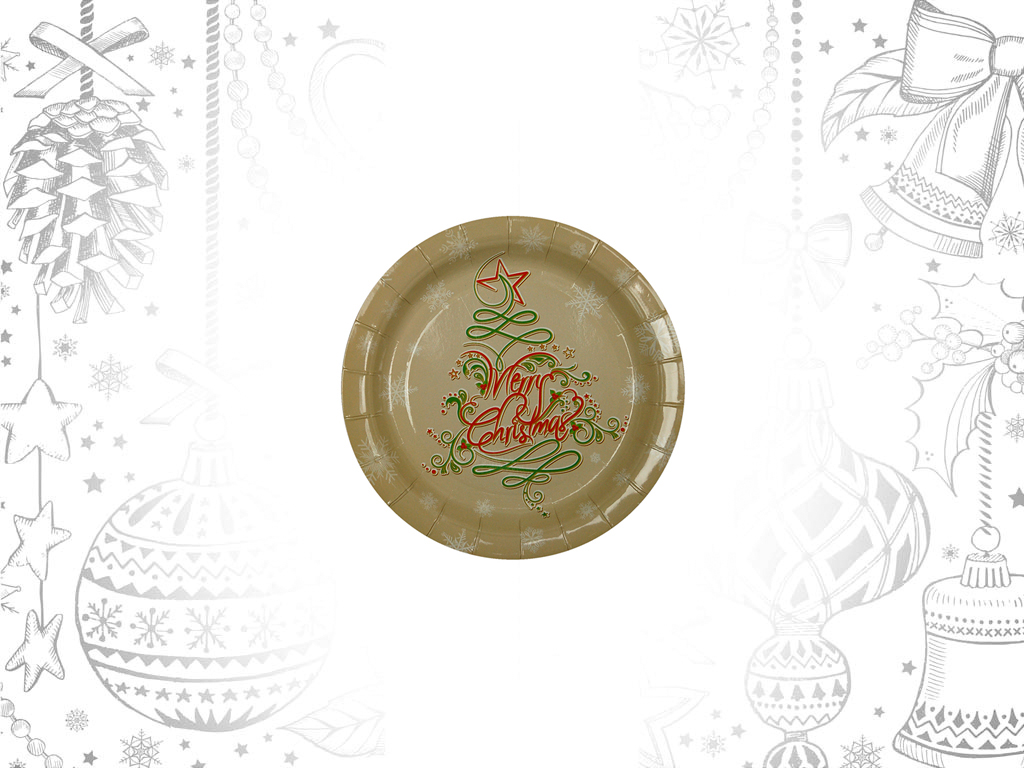 CHRISTMAS DESSERT PLATES 6 PCS. PACK cod. 9302256