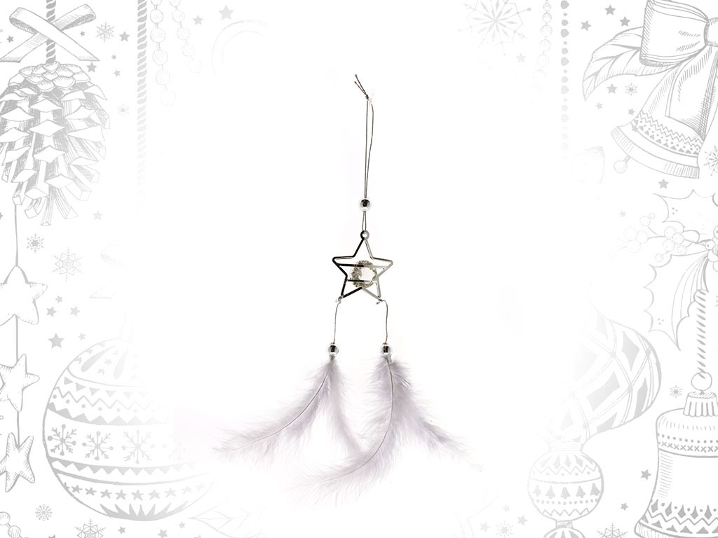 WHITE FEATHERS STAR ORNAMENT cod. 9302821