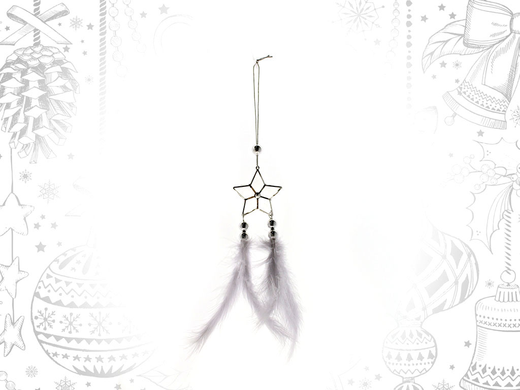 WHITE FEATHERS STAR ORNAMENT cod. 9302823