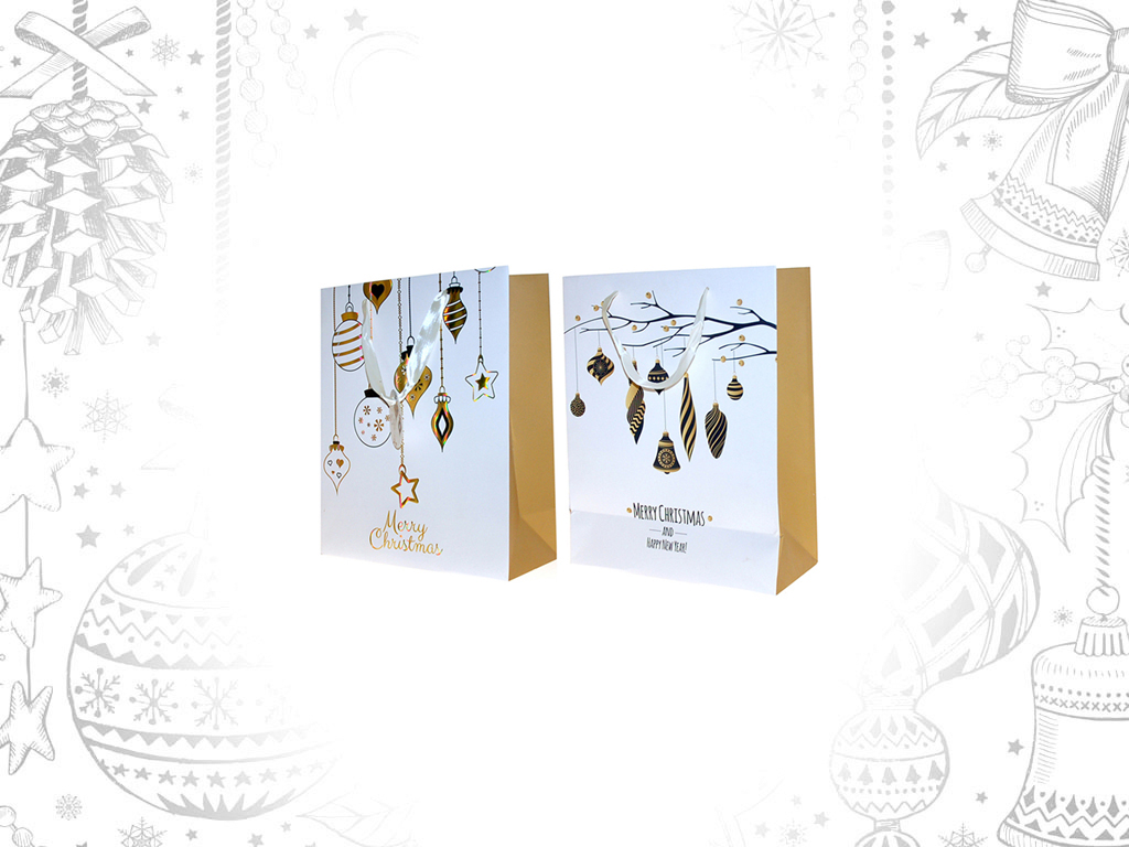 SACO PRESENTE BRANCO BOLAS NATAL SORT-2 cod. 9303134