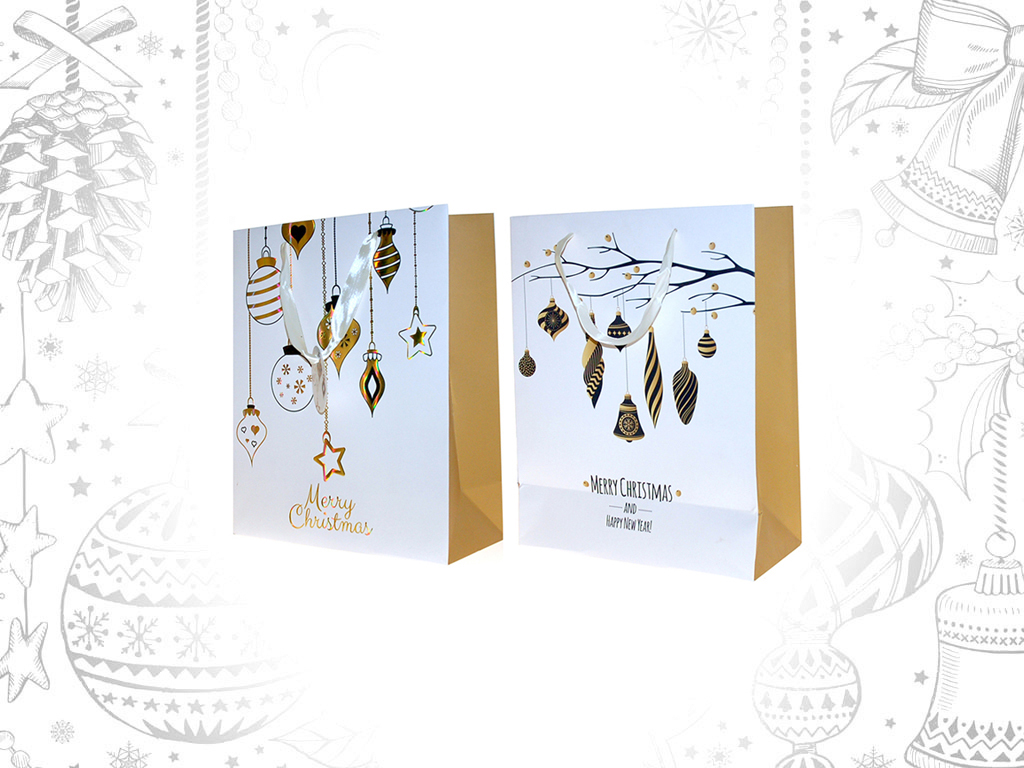 SACO PRESENTE BRANCO BOLAS NATAL SORT-2 cod. 9303135