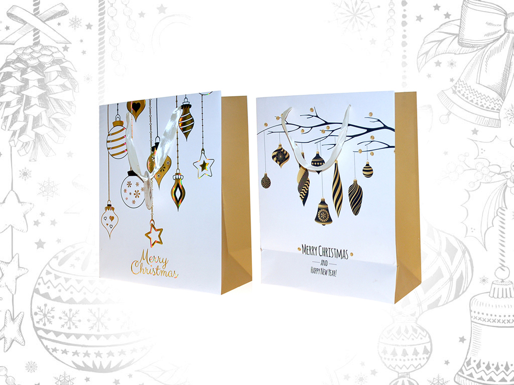 SACO PRESENTE BRANCO BOLAS NATAL SORT-2 cod. 9303136