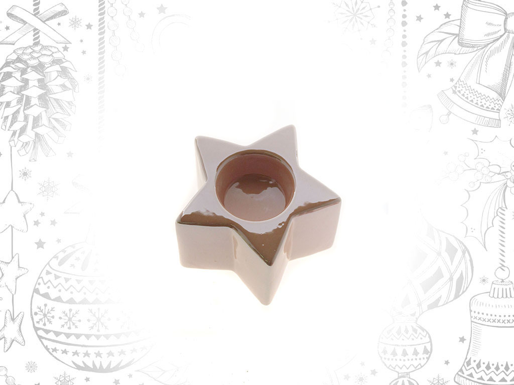 PORTA-VELAS ESTRELA GDE. ROSA cod. 9303506