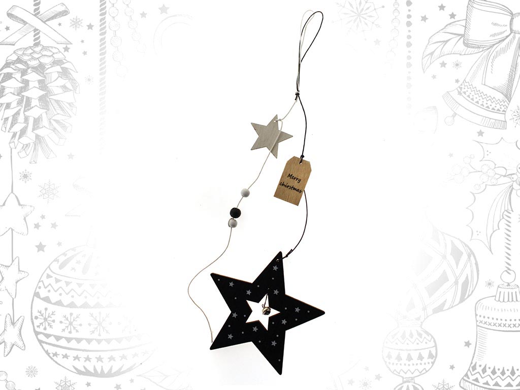 COLGANTE ESTRELLA NEGRA CASCABEL cod. 9303551